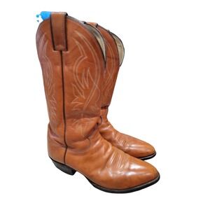 Justin Boots Men's Brown Leather Cowboy Western Boots Size 8.5D Model 1632